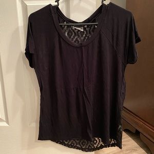 Black, LA Hearts short sleeve shirt, lace back, size M